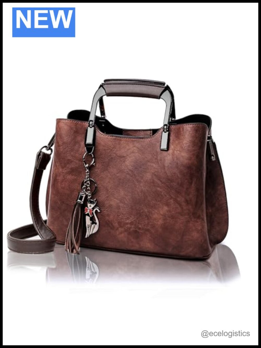 Vegan Leather Top Handle Satchel Purse Women Structured Faux Leather Handbag
